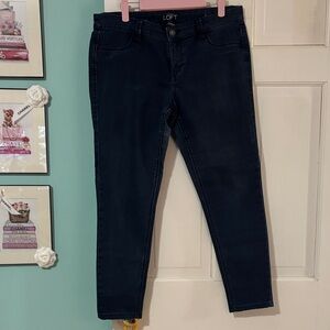 LOFT Women's Dark Blue Skinny Jeans